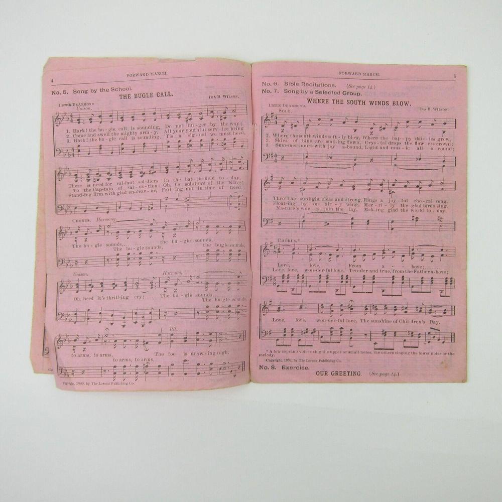 Sheet Music Rally Day Sampler Lorenz Publishing Co Dayton Ohio Antique 1909 RARE - Picture 3 of 12